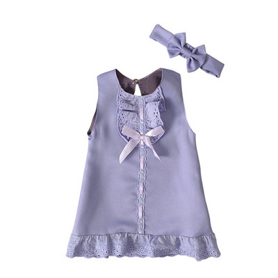 0-24 luni nou-născut nou-născut fetițe rochie prințesă albă dantela bowknot rochie fără mâneci bentita haine set de ținute