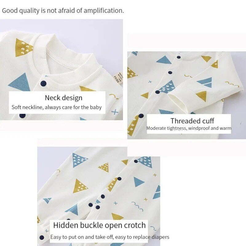 Beebiriided vastsündinutele Rõivad Four Seasons aluspesu Puhas puuvillane beebipoisi/tüdruku magamisriided pikkade varrukatega imikute pidžaamad