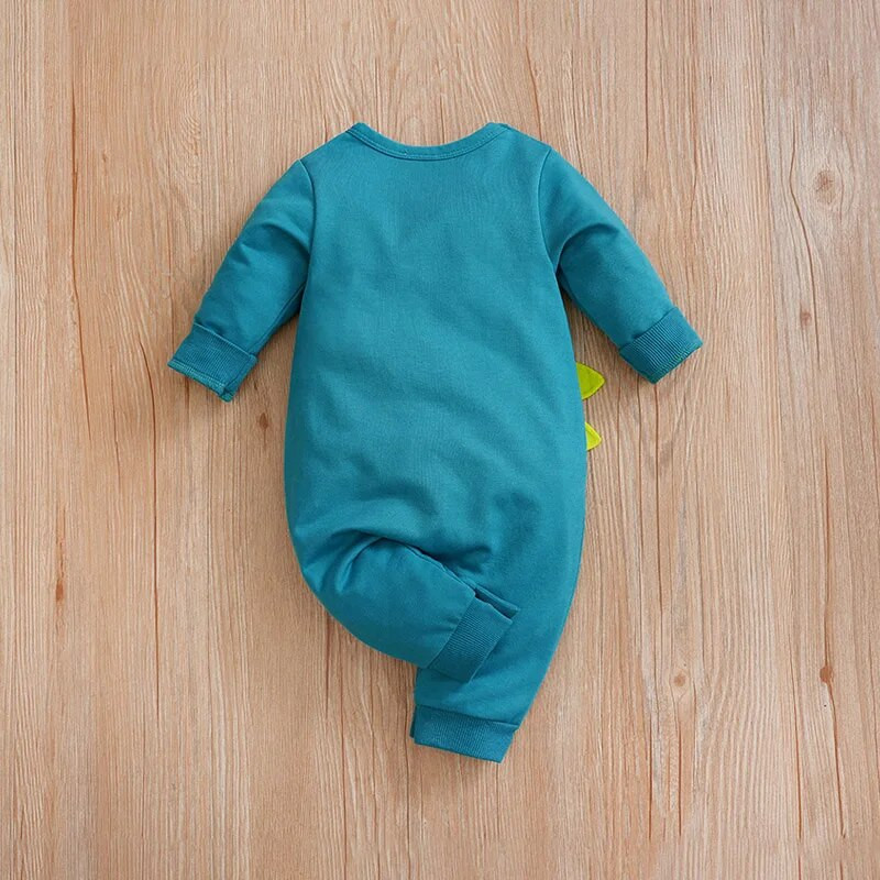 Άνοιξη και φθινόπωρο, αγόρια και κορίτσια, χαριτωμένα κινούμενα σχέδια δεινοσαύρων τρισδιάστατης εκτύπωσης Άνετο μακρυμάνικο βρεφικό κορμάκι