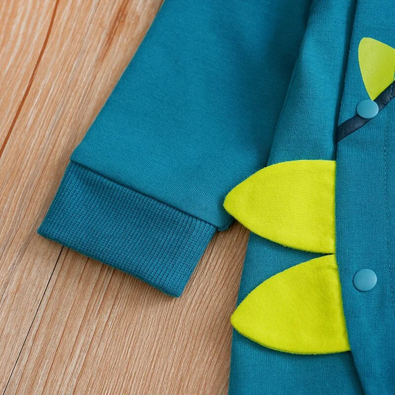 Άνοιξη και φθινόπωρο, αγόρια και κορίτσια, χαριτωμένα κινούμενα σχέδια δεινοσαύρων τρισδιάστατης εκτύπωσης Άνετο μακρυμάνικο βρεφικό κορμάκι