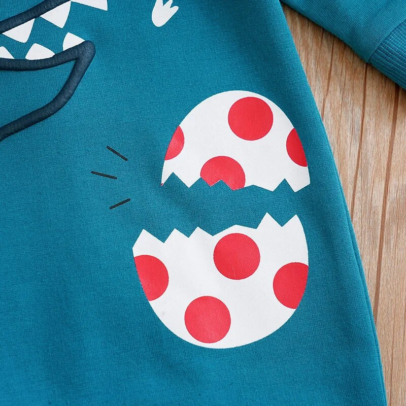 Άνοιξη και φθινόπωρο, αγόρια και κορίτσια, χαριτωμένα κινούμενα σχέδια δεινοσαύρων τρισδιάστατης εκτύπωσης Άνετο μακρυμάνικο βρεφικό κορμάκι