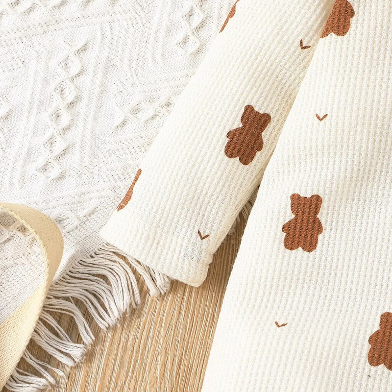 【Καπέλα δώρου】Σετ Μωρό Unisex Αγόρι Κοριτσάκι Νεογέννητο Onesies Romper 0-18 μηνών Βρεφικά ρούχα μακρυμάνικη φόρμα κινουμένων σχεδίων για αρκούδα