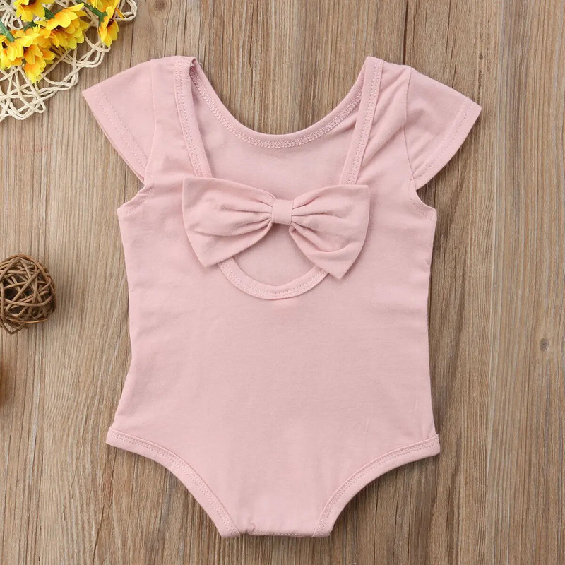 Salopete cu fundă pentru bebeluși nou-născuți pentru fetițe, salopete cu fundă de vară, salopete fără mâneci, costum pentru copii mici, haine