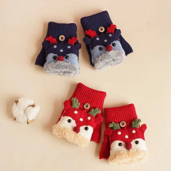 Ζεστά γάντια για κορίτσια Χειμερινά παιδικά γάντια πλεκτά κινούμενα σχέδια Γάντια σαγιονάρες από άλκες Χριστουγεννιάτικα αξεσουάρ варежки детские зимние
