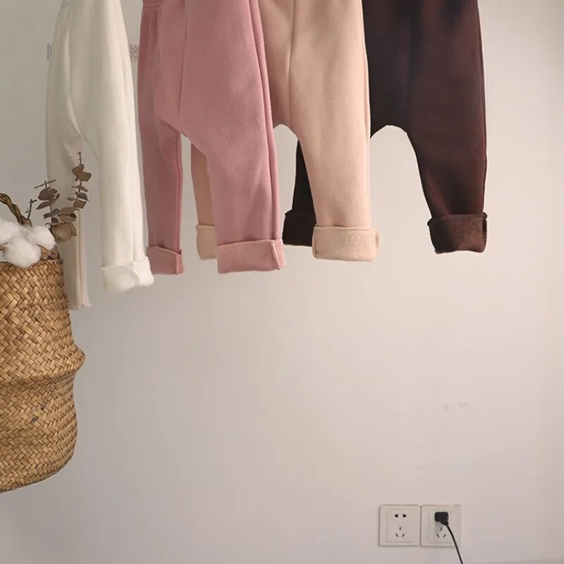 8127 Jambiere pentru bebeluși și pantaloni PP căptușiți din catifea 2023 Iarna Nou Pantaloni pentru bebeluș cu fundul mare Colanți pentru fetiță