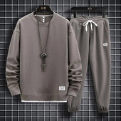 Seturi de costume pentru bărbați cu vafe, hanorac și pantaloni ocazional cu mâneci lungi pentru sport Tricou pentru bărbați Hanorac cu glugă Set de pantaloni casual, cu o formă lejeră