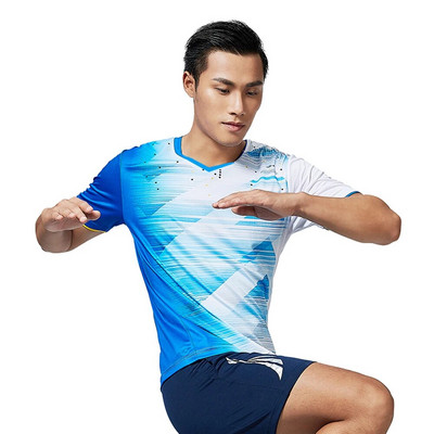 Men`s Sports Uniforms Cool Comfort Badminton Tennis Short Sleeve Men`s and Women`s Table Tennis Breathable SuitRoundNeck T-Shirt