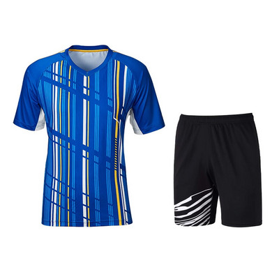 Uniforme sportive pentru bărbați Confort cool Tenis de badminton Mâneci scurte Tenis de masă pentru bărbați și femei Costum respirabil Tricou cu gât rotund