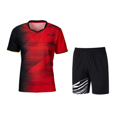 Uniforme sportive pentru bărbați Confort cool Tenis de badminton Mâneci scurte Tenis de masă pentru bărbați și femei Costum respirabil Tricou cu gât rotund