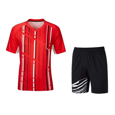 Uniforme sportive pentru bărbați Confort cool Tenis de badminton Mâneci scurte Tenis de masă pentru bărbați și femei Costum respirabil Tricou cu gât rotund