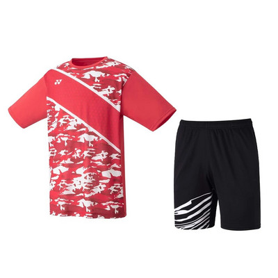 Uniforme sportive pentru bărbați Confort cool Tenis de badminton Mâneci scurte Tenis de masă pentru bărbați și femei Costum respirabil Tricou cu gât rotund