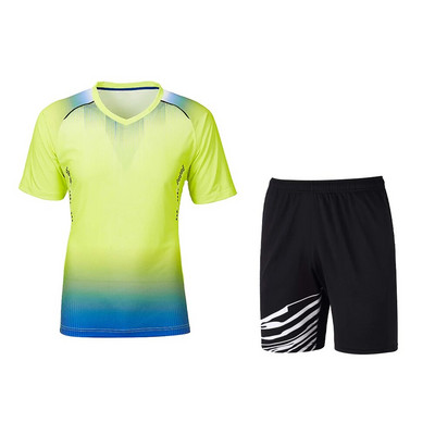 Uniforme sportive pentru bărbați Confort cool Tenis de badminton Mâneci scurte Tenis de masă pentru bărbați și femei Costum respirabil Tricou cu gât rotund