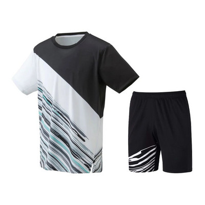 Uniforme sportive pentru bărbați Confort cool Tenis de badminton Mâneci scurte Tenis de masă pentru bărbați și femei Costum respirabil Tricou cu gât rotund