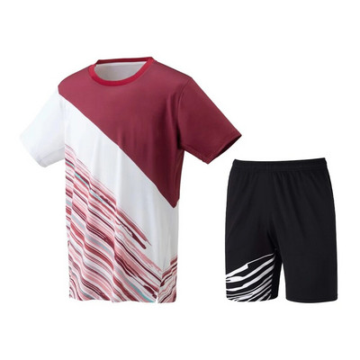 Uniforme sportive pentru bărbați Confort cool Tenis de badminton Mâneci scurte Tenis de masă pentru bărbați și femei Costum respirabil Tricou cu gât rotund