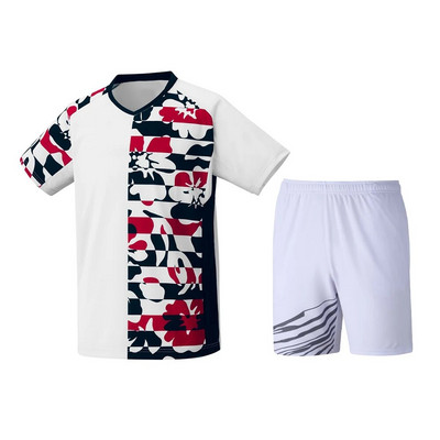 Uniforme sportive pentru bărbați Confort cool Tenis de badminton Mâneci scurte Tenis de masă pentru bărbați și femei Costum respirabil Tricou cu gât rotund