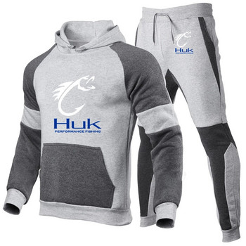 HUK Fishing 2023 Нови мъжки анцузи, качулки и спортни панталони Висококачествени мъжки комплекти за ежедневен спортен джогинг Dialy Есенни екипи