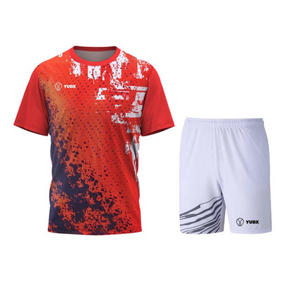 Yudx Summer Tricou pentru bărbați cu uscare rapidă, clasic, design de bază, tricou pentru badminton, set de pantaloni scurți 2023, alergare, golf, casual, respirabil, set sport