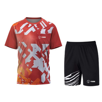 Yudx Summer Tricou pentru bărbați cu uscare rapidă, clasic, design de bază, tricou pentru badminton, set de pantaloni scurți 2023, alergare, golf, casual, respirabil, set sport