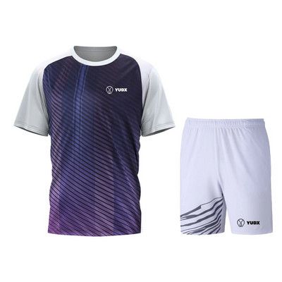 Yudx Summer Tricou pentru bărbați cu uscare rapidă, clasic, design de bază, tricou pentru badminton, set de pantaloni scurți 2023, alergare, golf, casual, respirabil, set sport