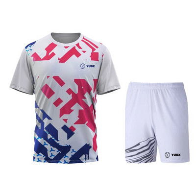 Yudx Summer Tricou pentru bărbați cu uscare rapidă, clasic, design de bază, tricou pentru badminton, set de pantaloni scurți 2023, alergare, golf, casual, respirabil, set sport