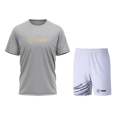 Yudx Summer Tricou pentru bărbați cu uscare rapidă, clasic, design de bază, tricou pentru badminton, set de pantaloni scurți 2023, alergare, golf, casual, respirabil, set sport