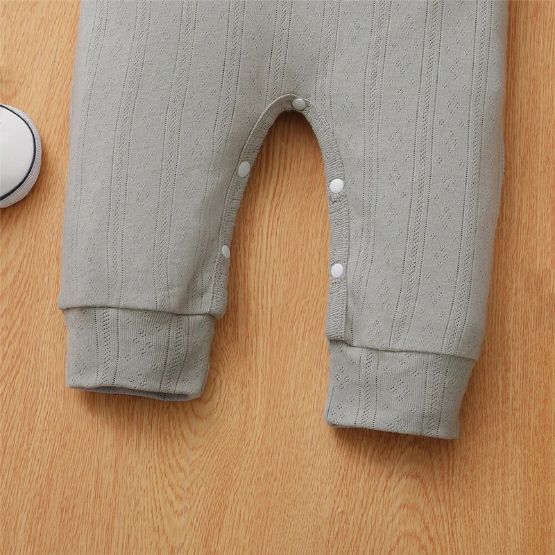 0-18M Kūdikio berniuko šliaužtinukai Vienspalviai rūbai ilgomis rankovėmis Body Boy Toddler Boy Kombinezonas Kostiumas Kūdikių žaidimo kostiumas Apranga Minkšta Pižama