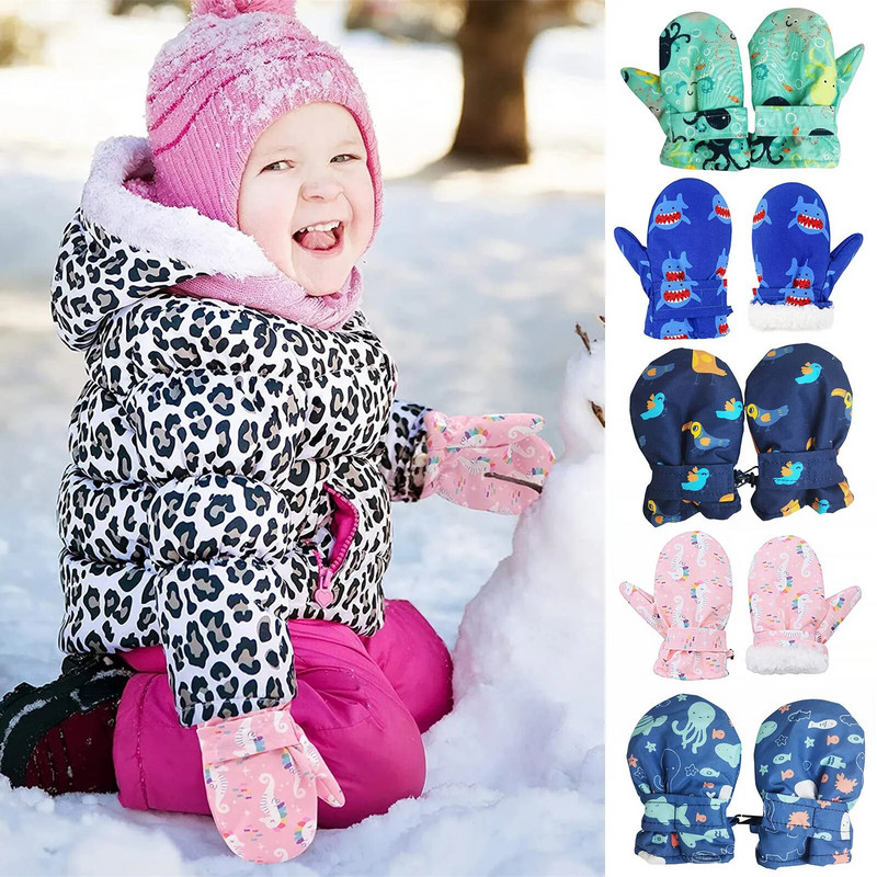 Παιδικά γάντια κινουμένων σχεδίων Soft Snow Winter Gloves Toddler Snow Cartoon αδιάβροχα γάντια για παιδιά Βρεφικά χειμωνιάτικα γάντια για κορίτσια αγόρια