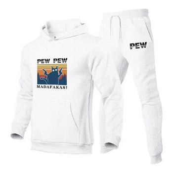 Hot Pew Pew Madafakas Унисекс спортен костюм Autumn&Winter Comic Printed Hoodies + Sweatpants 2 PCS Set Casual Outdoors Sportswear