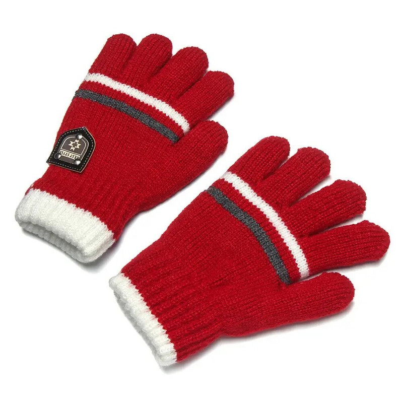 Talvine sügis lapsed Pehmed paksud soojad kootud kindad labakindad täissõrmega lastele kindad