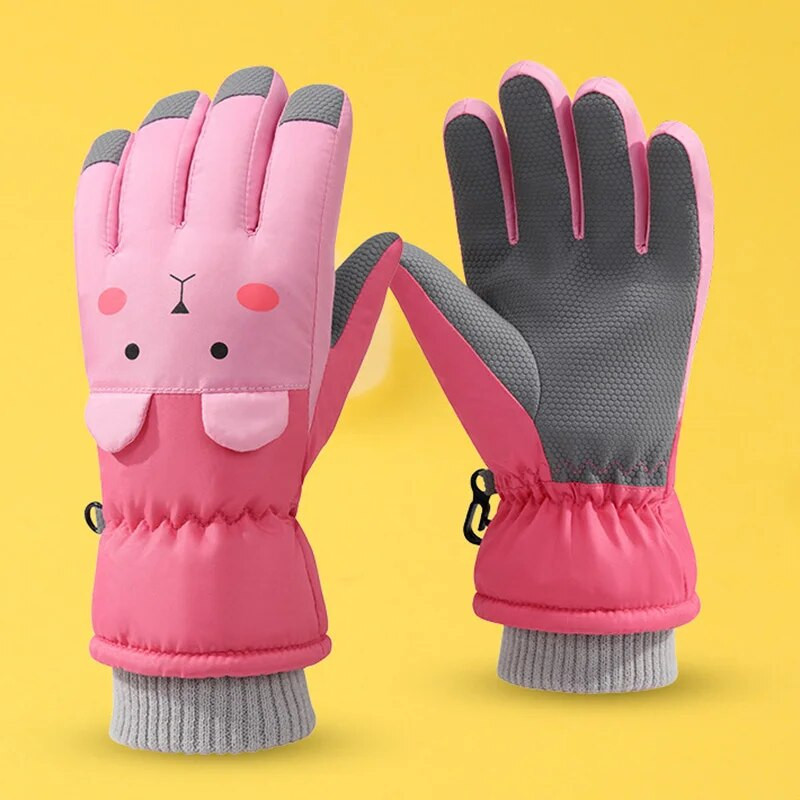 Iarna caldă pentru copii mănuși de schi snowboard zăpadă mănuși sport copii băieți fete impermeabile îngroșare mănuși de pluș ține degetul cald 2023