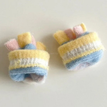 0-12 εκατ. Χειμώνας Παιδιά Κορίτσια Μαλακά με μισό δάχτυλο κουνέλι ζεστά γάντια νεογέννητο μωρό Υπαίθρια ζεστά γάντια πλέξιμο ζαχαρωτά γάντια για παιδιά