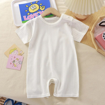 Ljetna pidžama za novorođenčad, kratkih rukava, modni kostim za dojenčad, dječački kombinezon s otisnutim medvjedom i kratkim rukavima.