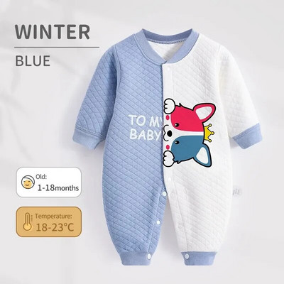 Salopetă pentru bebeluși nou-născut Haine de iarnă pentru bebeluși din bumbac, toamnă și iarnă, haine calde pentru fetiță, salopetă pentru copii întregi