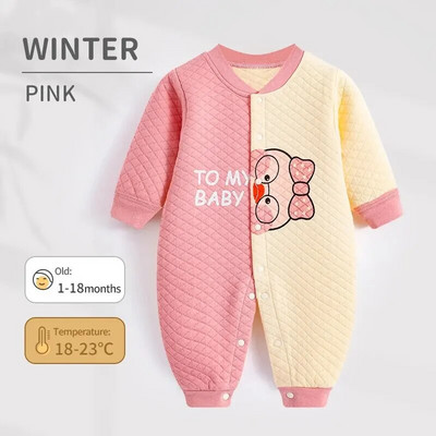 Salopetă pentru bebeluși nou-născut Haine de iarnă pentru bebeluși din bumbac, toamnă și iarnă, haine calde pentru fetiță, salopetă pentru copii întregi