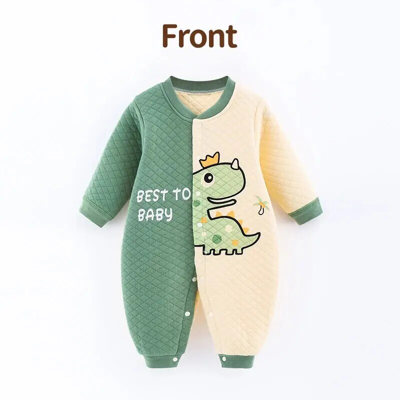 Salopetă pentru bebeluși nou-născut Haine de iarnă pentru bebeluși din bumbac, toamnă și iarnă, haine calde pentru fetiță, salopetă pentru copii întregi