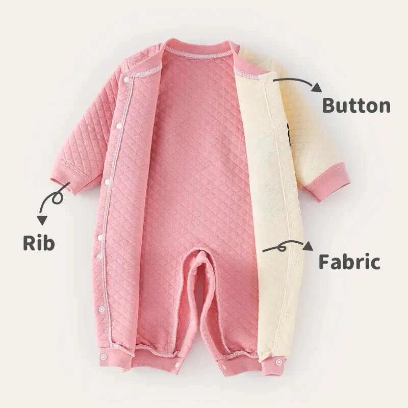 Salopetă pentru bebeluși nou-născut Haine de iarnă pentru bebeluși din bumbac, toamnă și iarnă, haine calde pentru fetiță, salopetă pentru copii întregi