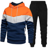 Costum pentru fitness pentru bărbați Set de 2 bucăți ocazional Pulover sport cu mânecă lungă Îmbrăcăminte sport Hanorac Set pantaloni Hanorace pentru bărbați