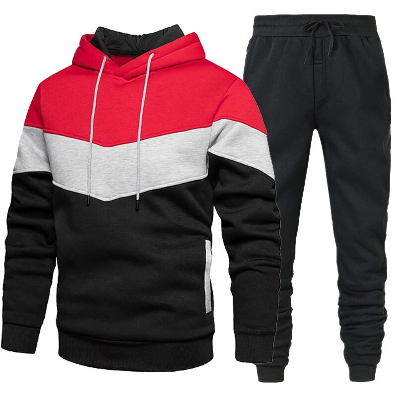 Ανδρικό κοστούμι με κουκούλα γυμναστικής Casual 2 τμχ Ανδρικό αθλητικό πουλόβερ μακρυμάνικο αθλητικά ρούχα Σετ παντελόνι με κουκούλα Ανδρικά φούτερ