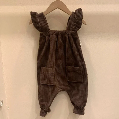 Kisgyermek lányok Romper Corduroy Playsuit Jumpsuits overál gyerekeknek