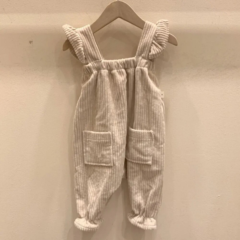 Kisgyermek lányok Romper Corduroy Playsuit Jumpsuits overál gyerekeknek