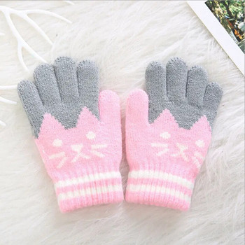 Χειμερινά νέα ζεστά παιδικά γάντια κινούμενα σχέδια Ζεστά γάντια νήπια Χαριτωμένα γάντια μωρά κορίτσια αγόρια Μαλακά γάντια 6-11 ετών