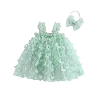 FOCUSNORM 6 culori pentru copii mici fetițe rochie dulce 0-24M fără mâneci 3D dantelă fluture tul salopete + set bentiță