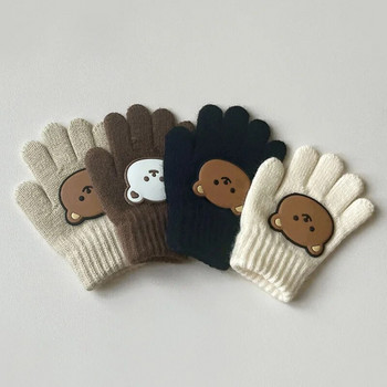 Cute Bear Βρεφικά Γάντια Winter Candy Χρώμα Μάλλινα Γάντια για Παιδιά Κορίτσι Αγόρια Πλεκτά Παιδικά Γάντια Ζεστά Βρεφικά Αξεσουάρ 3-7Y