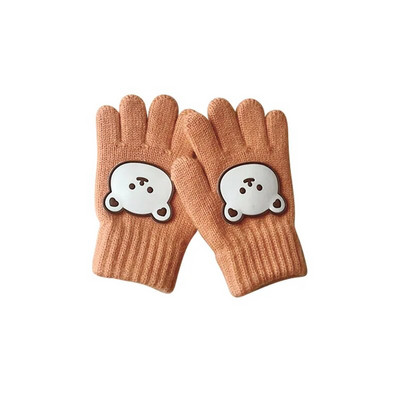 Cute Bear Βρεφικά Γάντια Winter Candy Χρώμα Μάλλινα Γάντια για Παιδιά Κορίτσι Αγόρια Πλεκτά Παιδικά Γάντια Ζεστά Βρεφικά Αξεσουάρ 3-7Y