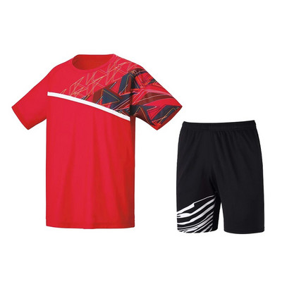 Αθλητικά ρούχα μπάντμιντον Σκούρο ανοιχτό μπλε Check Design Ανδρικό κοντομάνικο σορτς δύο τεμαχίων ανδρικό σορτς Xs-6Xl