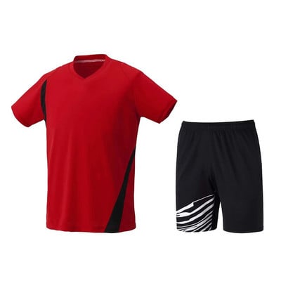 Αθλητικά ρούχα μπάντμιντον Σκούρο ανοιχτό μπλε Check Design Ανδρικό κοντομάνικο σορτς δύο τεμαχίων ανδρικό σορτς Xs-6Xl