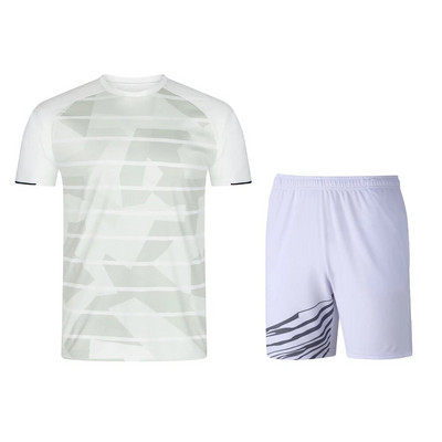 Αθλητικά ρούχα μπάντμιντον Σκούρο ανοιχτό μπλε Check Design Ανδρικό κοντομάνικο σορτς δύο τεμαχίων ανδρικό σορτς Xs-6Xl