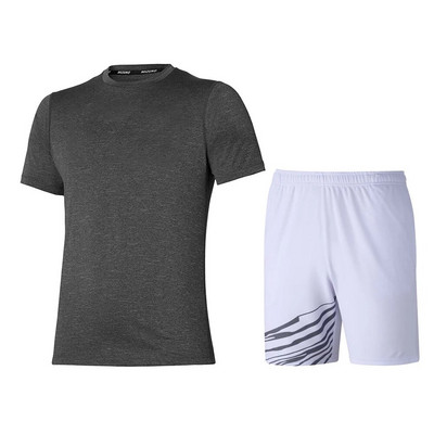 Αθλητικά ρούχα μπάντμιντον Σκούρο ανοιχτό μπλε Check Design Ανδρικό κοντομάνικο σορτς δύο τεμαχίων ανδρικό σορτς Xs-6Xl