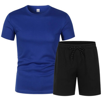 Маркова едноцветна мъжка тениска + панталон Костюм Спорт на открито Ежедневни мъжки и дамски същия стил