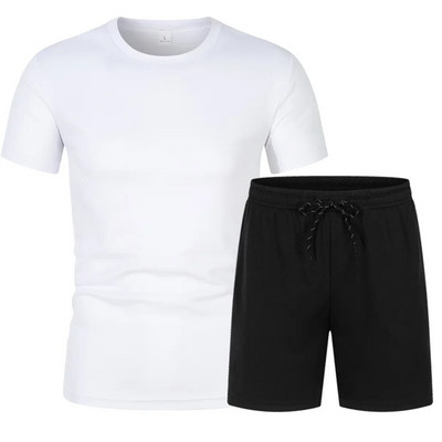 Tricou și pantaloni pentru bărbați de marcă de culoare solidă, sport în aer liber, ocazional, pentru bărbați și femei, în același stil